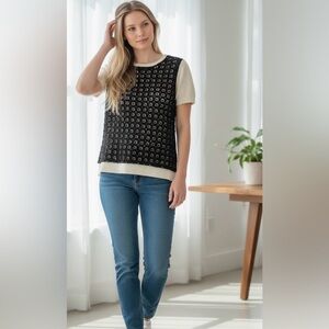 Kate Spade Black and White Textured Sweater. Gorgeous!